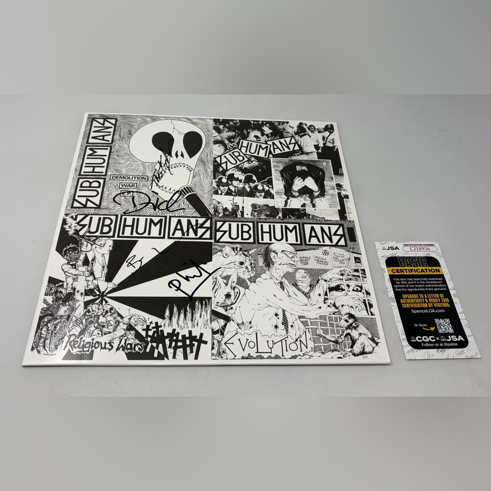 Subhumans signed Demolition War E.P. Album JSA COA